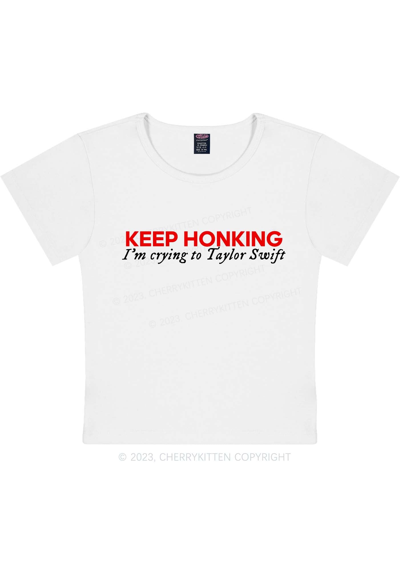 Curvy Keep Honking Y2K Baby Tee Cherrykitten