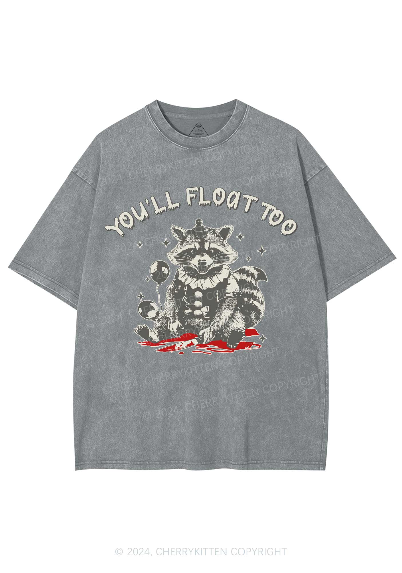 Halloween You'll Float Too Y2K Washed Tee Cherrykitten