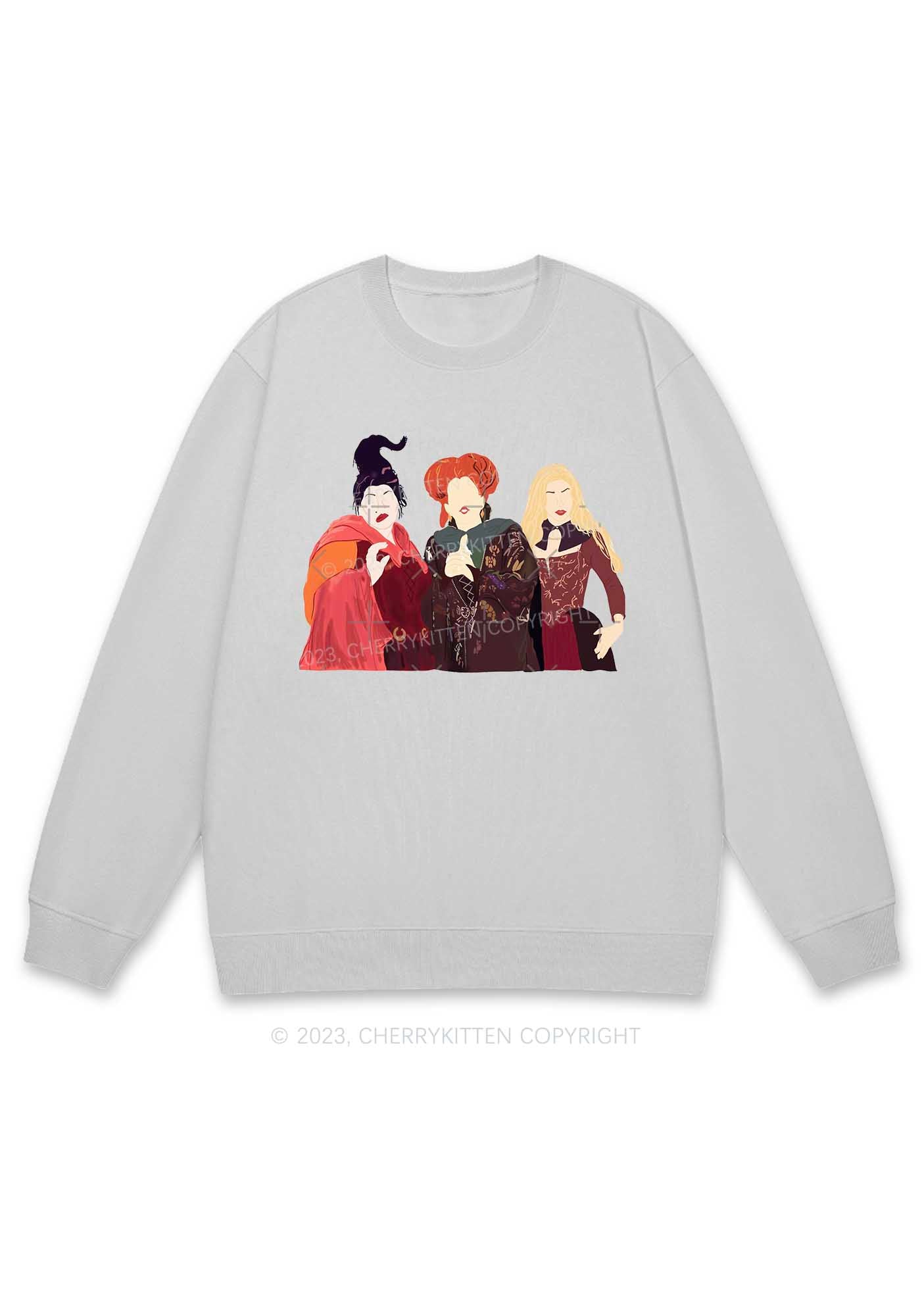 Three Witches Halloween Y2K Sweatshirt Cherrykitten