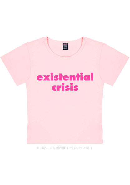 Pink Existential Crisis Y2K Baby Tee Cherrykitten