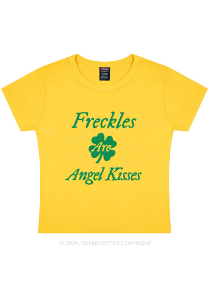 Freckles Are Angel Kisses St Patricks Y2K Baby Tee Cherrykitten