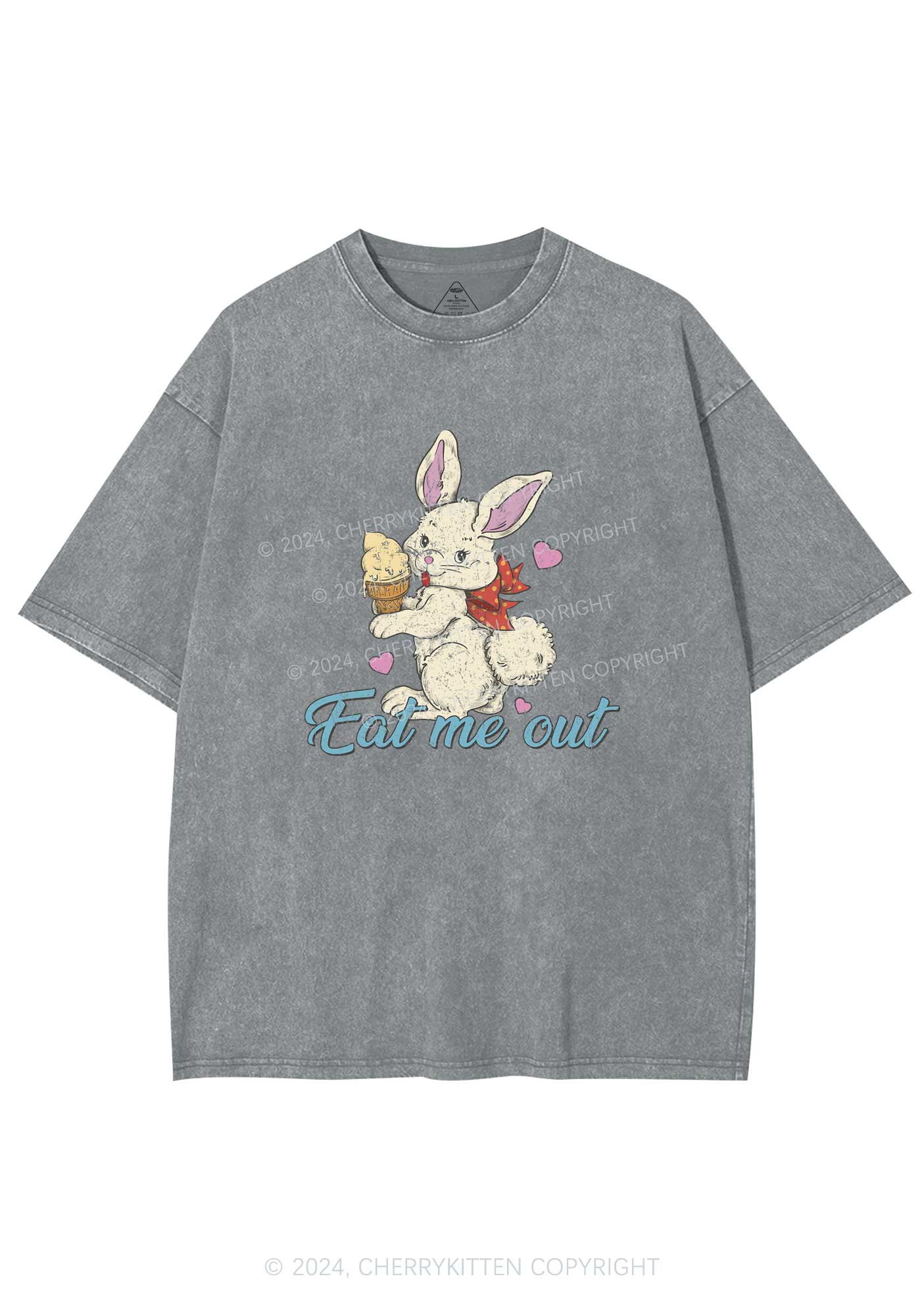 Eat Me Out Bunny Y2K Washed Tee Cherrykitten