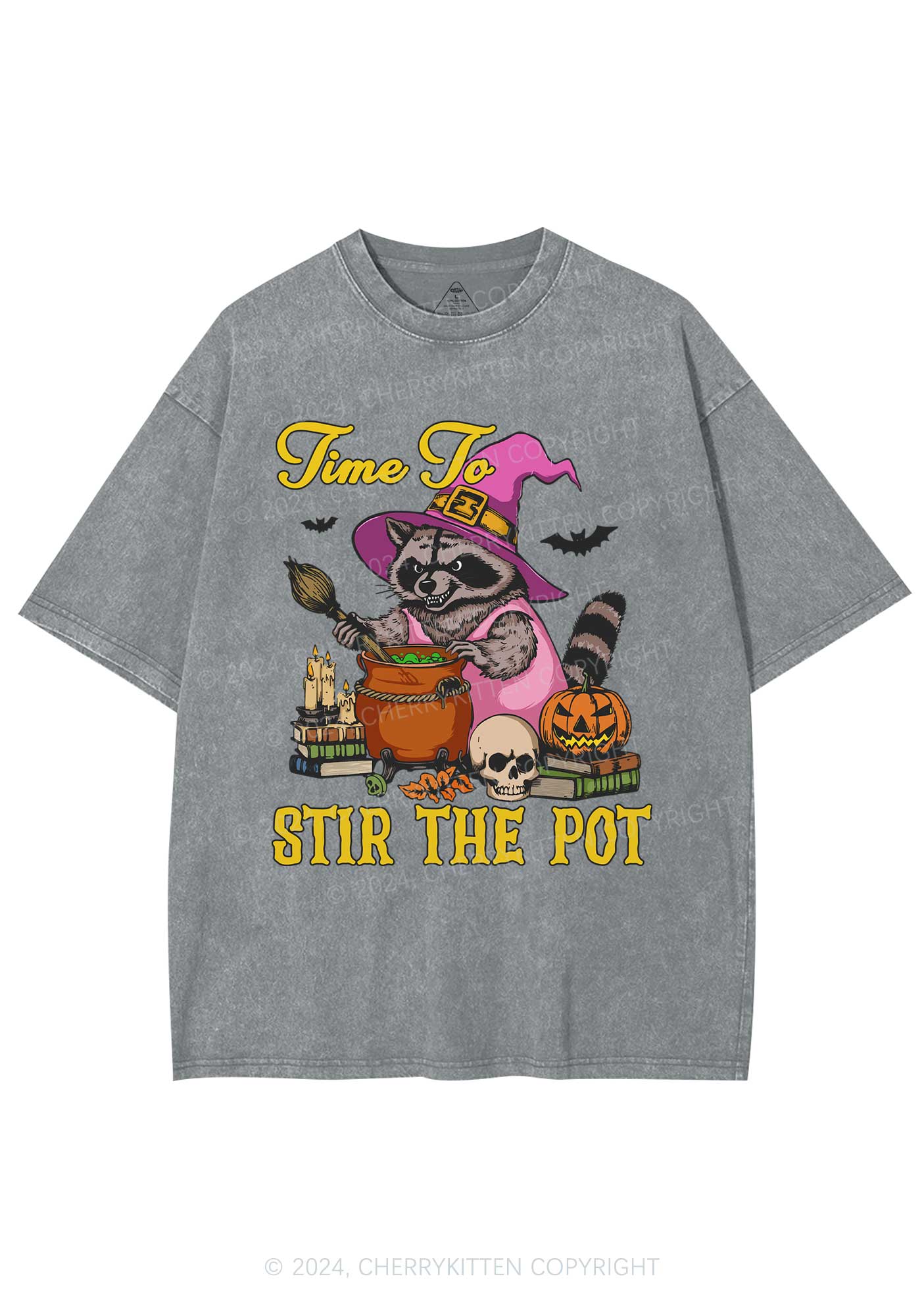 Halloween Stir The Pot Y2K Washed Tee Cherrykitten