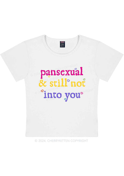 Curvy Pansexual Not Into You Y2K Baby Tee Cherrykitten