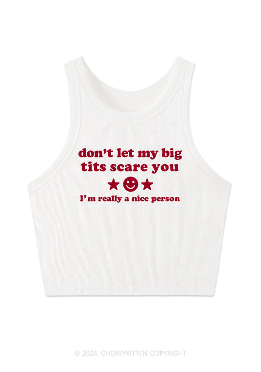 Don't Let My Big Txts Scare You Y2K Crop Tank Top Cherrykitten