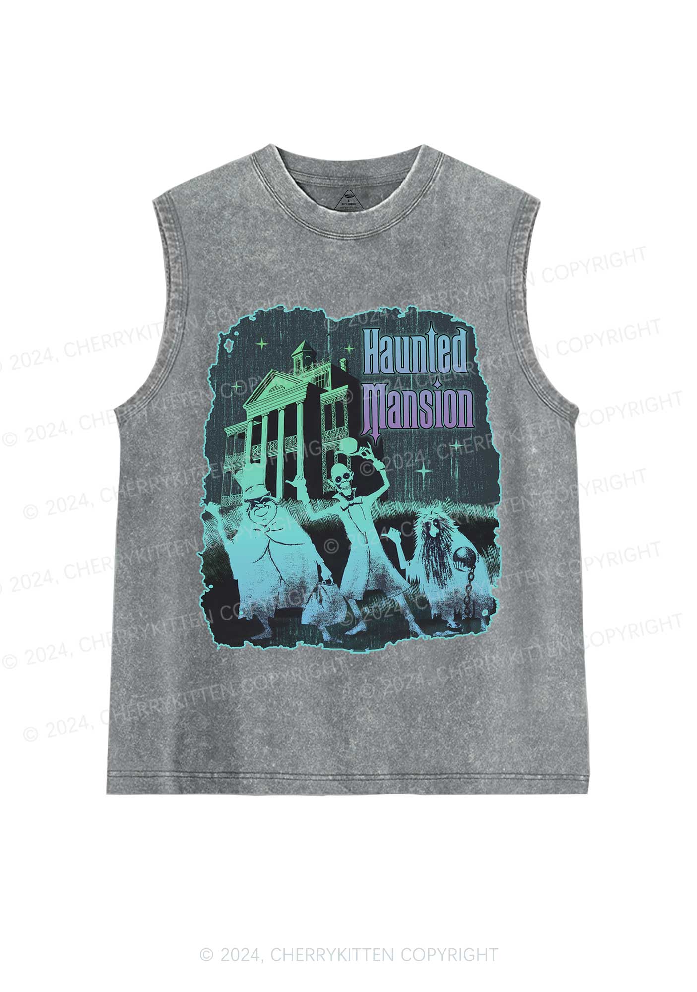 Halloween Haunted Mansion Y2K Washed Tank Cherrykitten