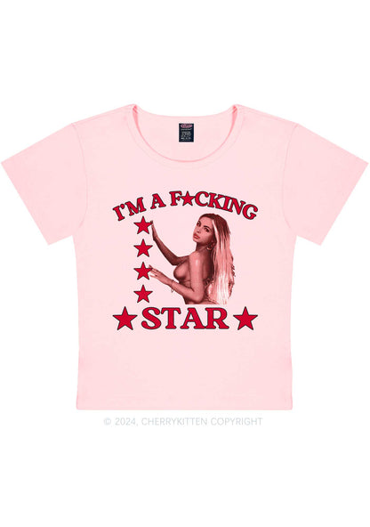 Custom Portrait Fxxking Star Y2K Baby Tee Cherrykitten