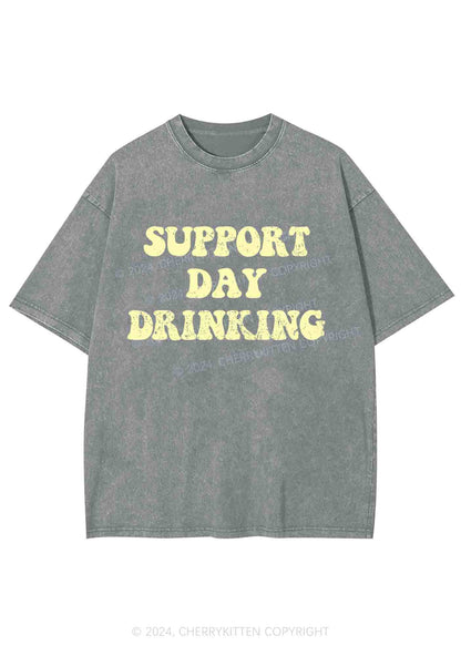 Support Day Drinking Y2K Washed Tee Cherrykitten