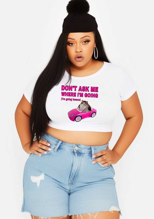 Curvy I'm Going Insane Y2K Baby Tee Cherrykitten