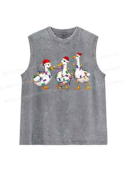 Christmas Santa Duck Y2K Washed Tank Cherrykitten