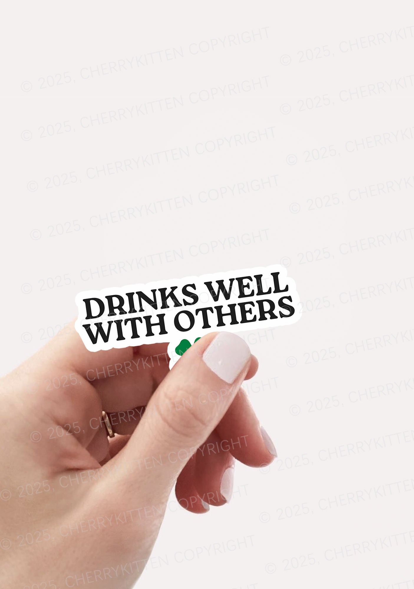 Drinks Well With Others St Patricks 1Pc Y2K Sticker Cherrykitten