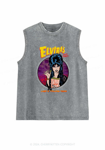 Halloween Movie Fright Y2K Washed Tank Cherrykitten