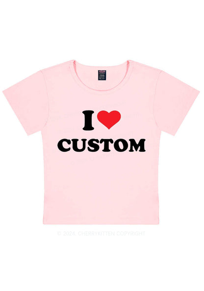 I Love Custom Personalized Y2k Baby Tee