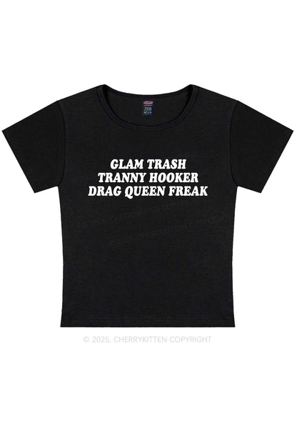 Glam Trash Y2K Baby Tee Cherrykitten