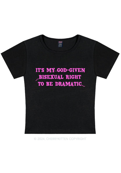 Curvy  God-Given Bisexual Right Y2K Baby Tee Cherrykitten