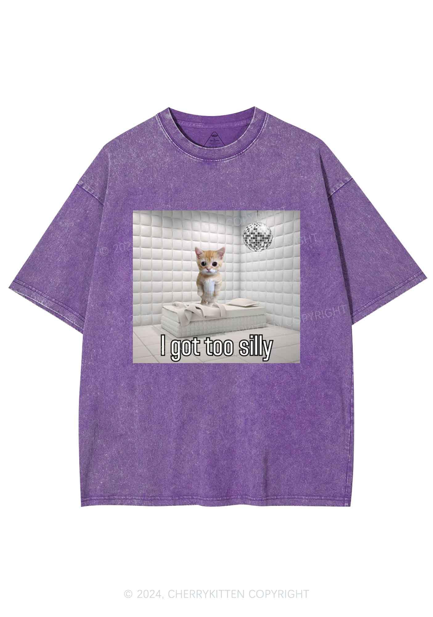 Silly Cat Y2K Washed Tee Cherrykitten