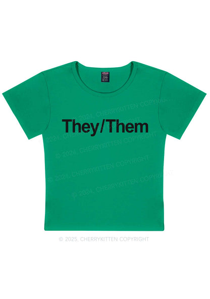 They Or Them Y2K Baby Tee Cherrykitten