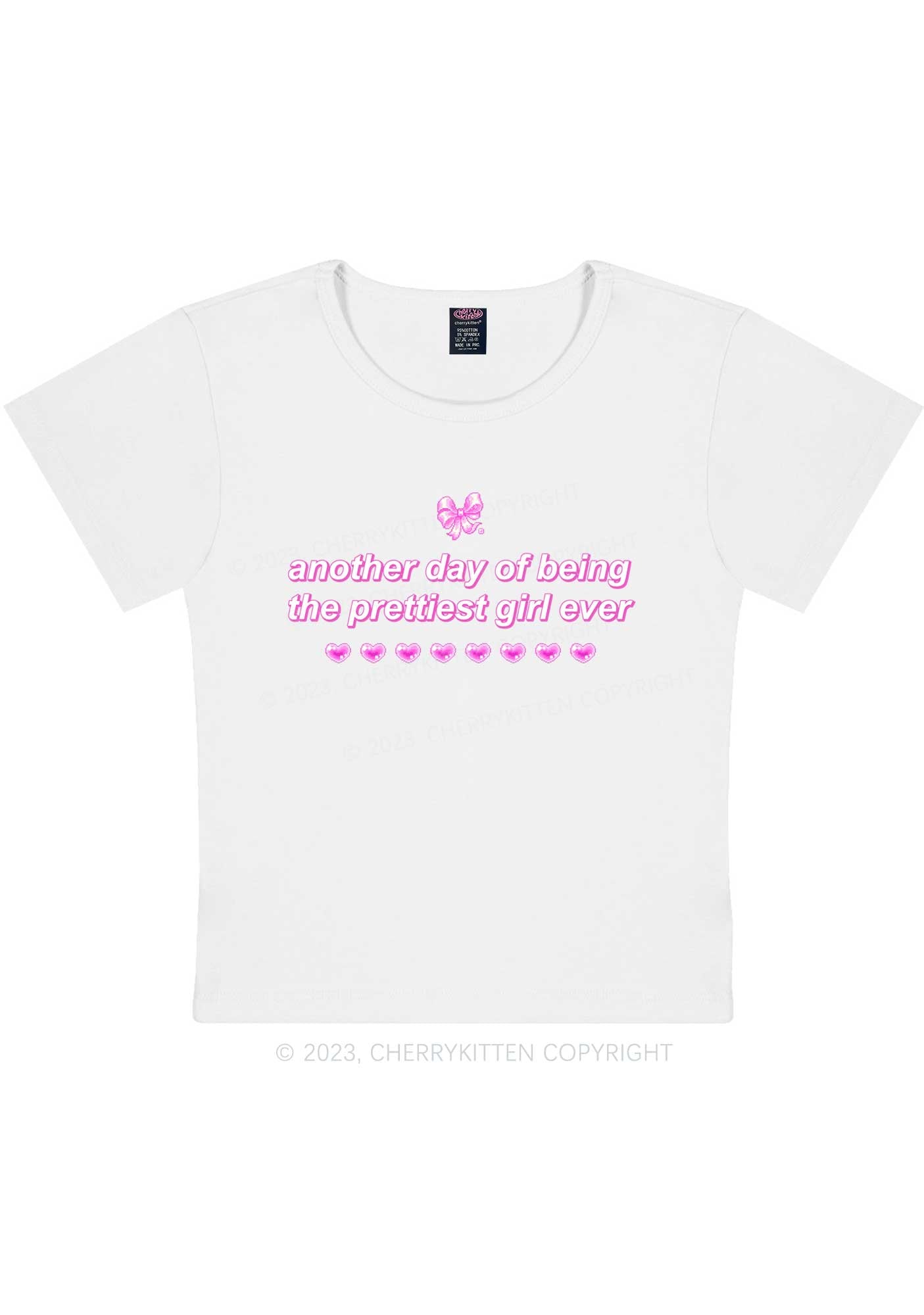 Curvy Prettiest Girl Ever Y2K Baby Tee Cherrykitten