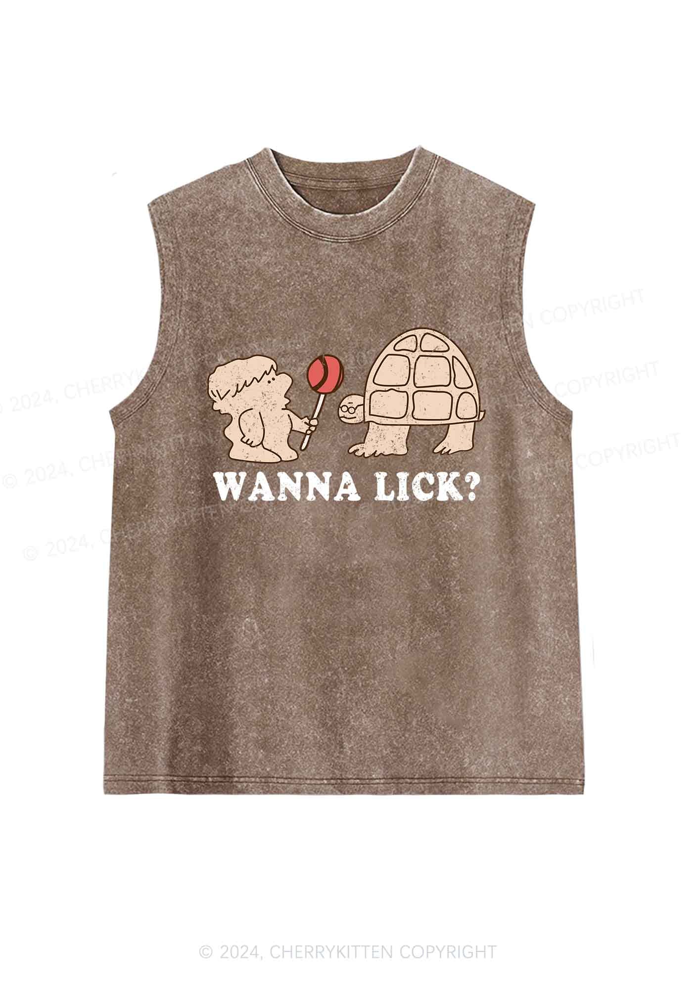 Wanna Lick Lollipop Y2K Washed Tank Cherrykitten