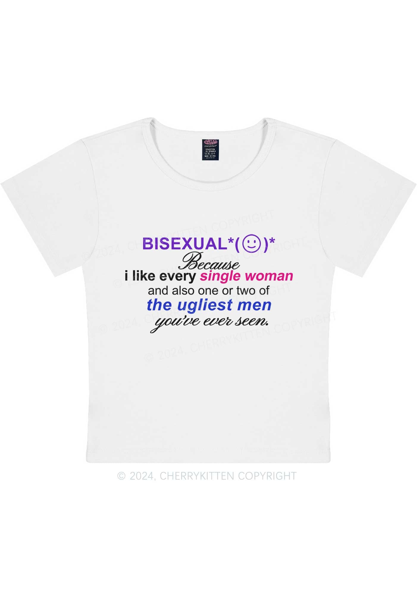 Curvy Bisexual Women Y2K Baby Tee Cherrykitten