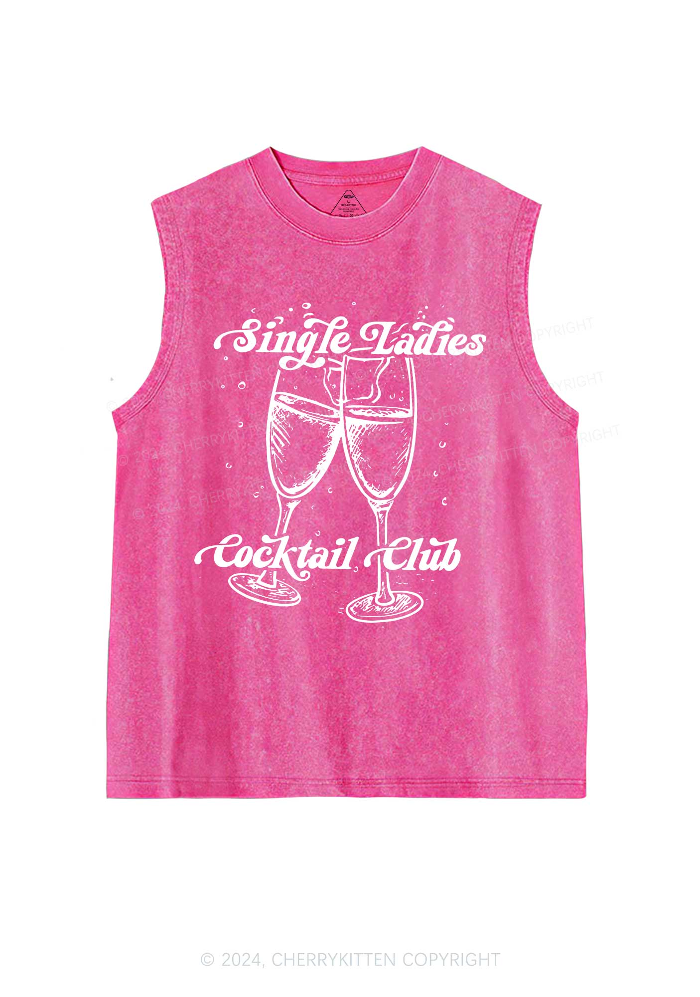 Single Ladies Y2K Valentine's Day Washed Tank Cherrykitten