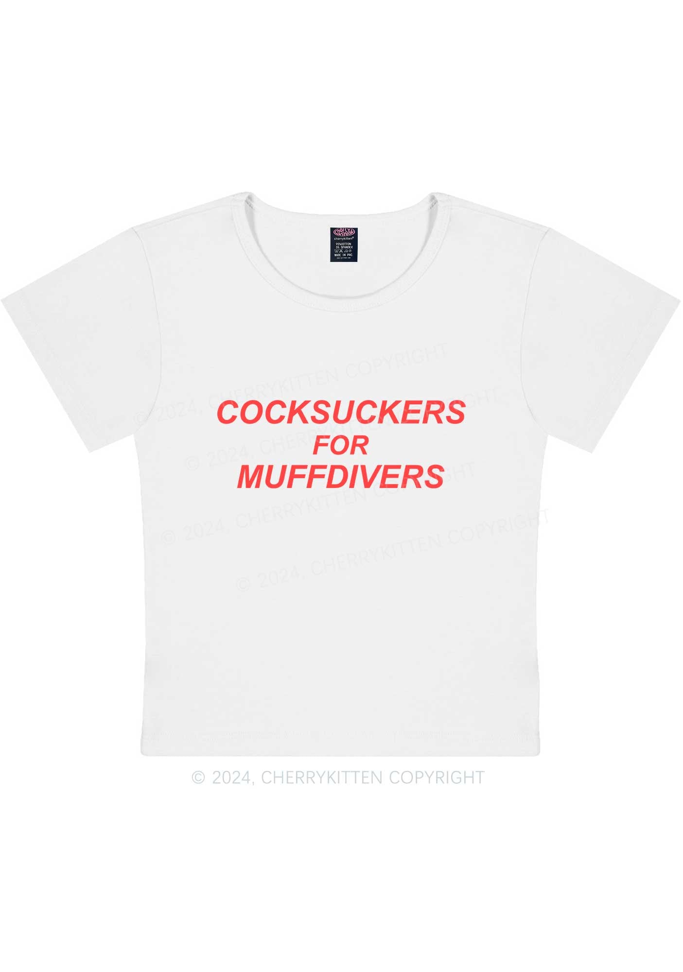 Cxxksuckers For Muffdivers Y2K Baby Tee Cherrykitten