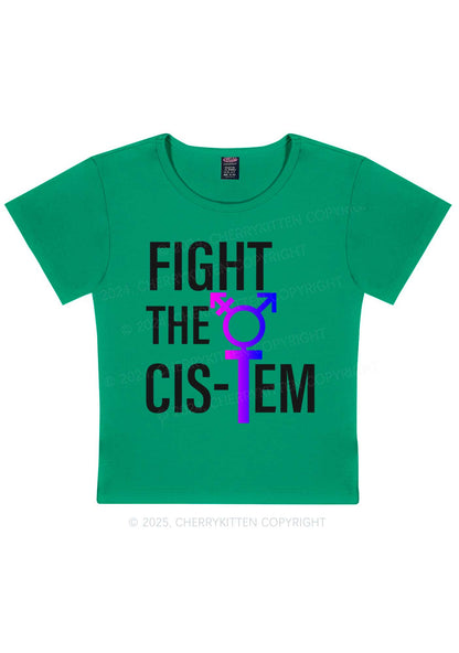 Fight The Cistem Y2K Baby Tee Cherrykitten