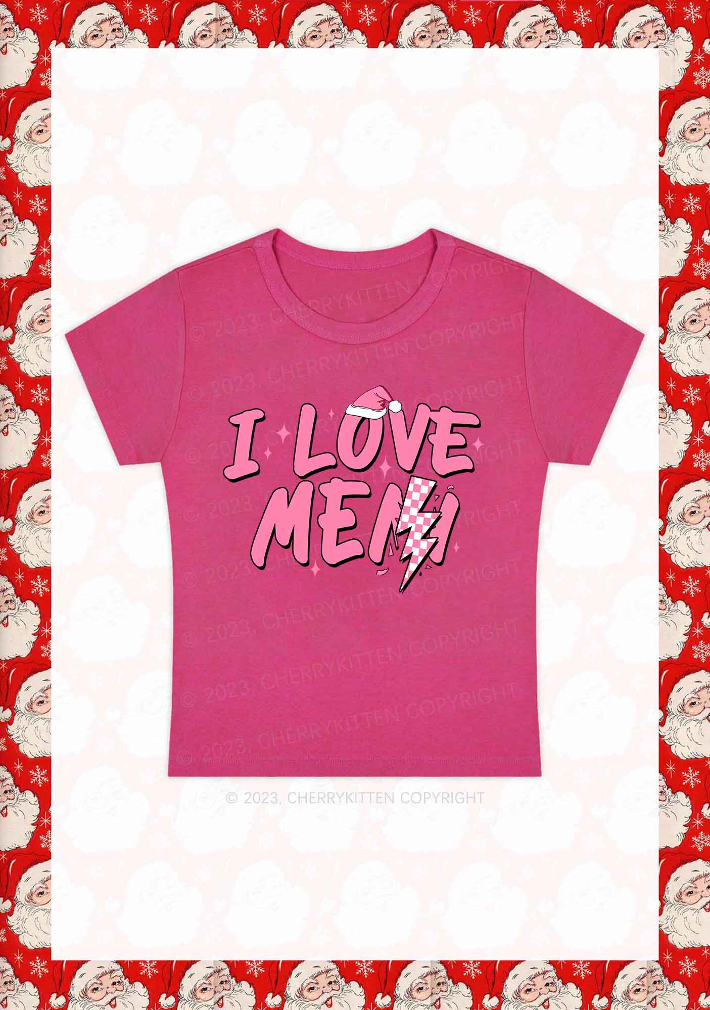 Love Me Not Men Christmas Y2K Baby Tee Cherrykitten