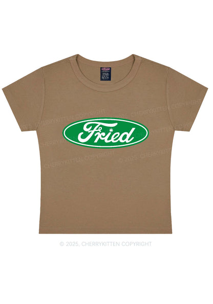 Green Fried Y2K Baby Tee Cherrykitten