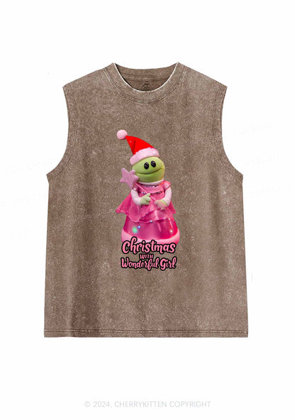 Christmas Wonderful Girl Y2K Washed Tank Cherrykitten