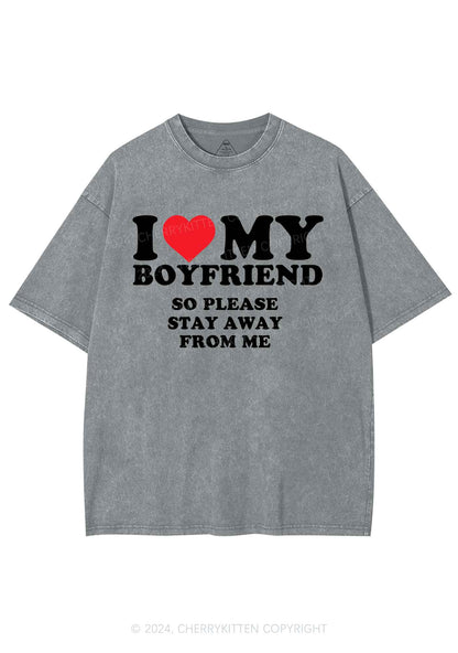 Stay Away From Me Y2K Valentine's Day Washed Tee Cherrykitten