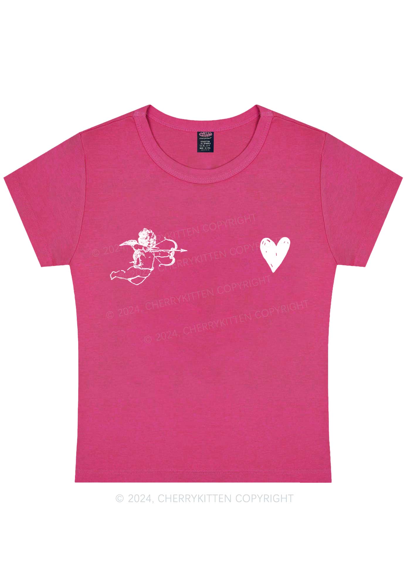 Cupid Red Heart Y2K Valentine's Day Baby Tee Cherrykitten