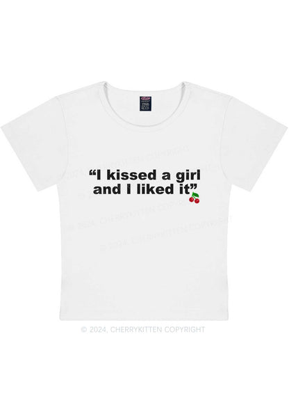 I Kissed A Girl Y2K Baby Tee Cherrykitten