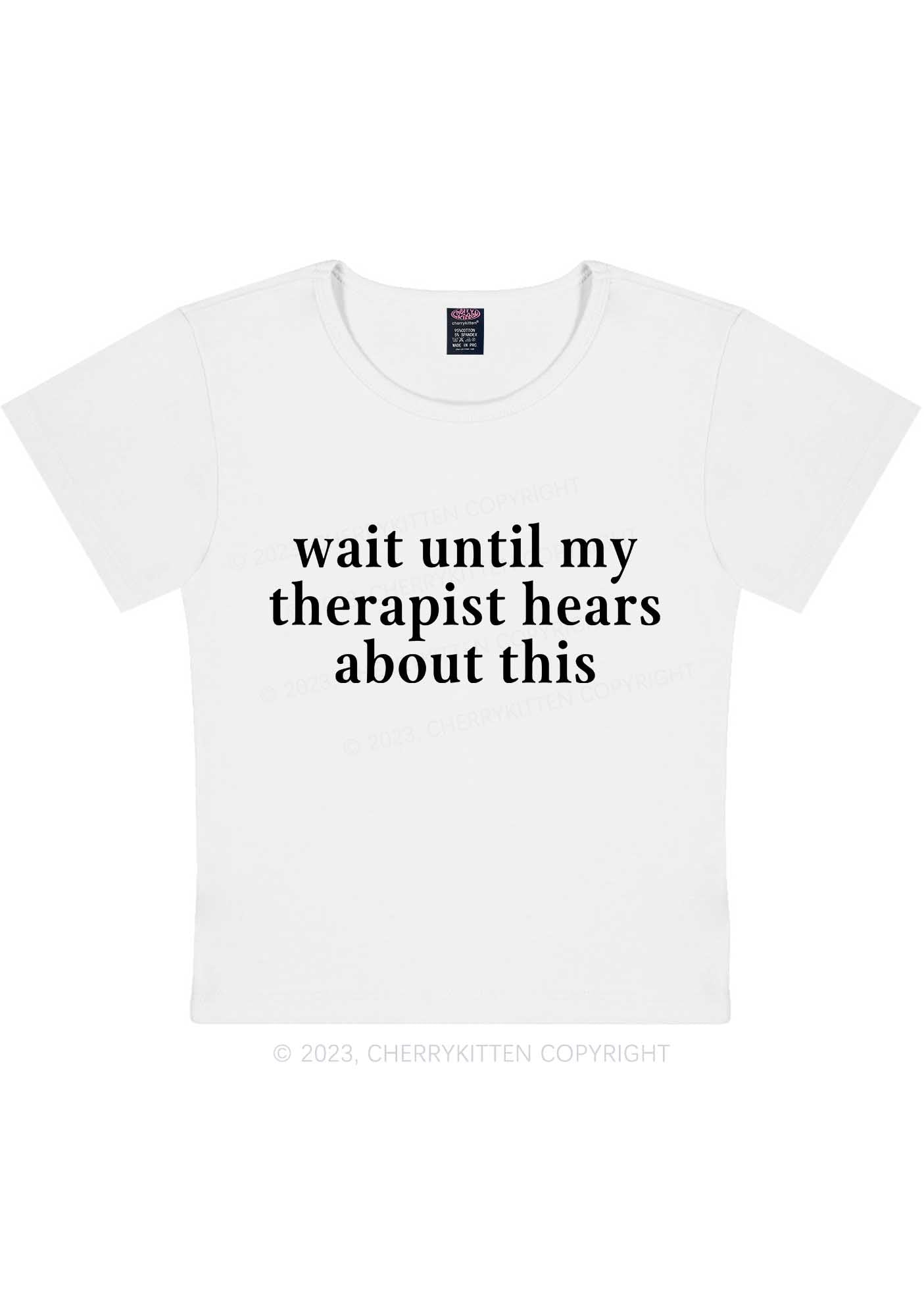 Curvy My Therapist Hears This Y2K Baby Tee Cherrykitten