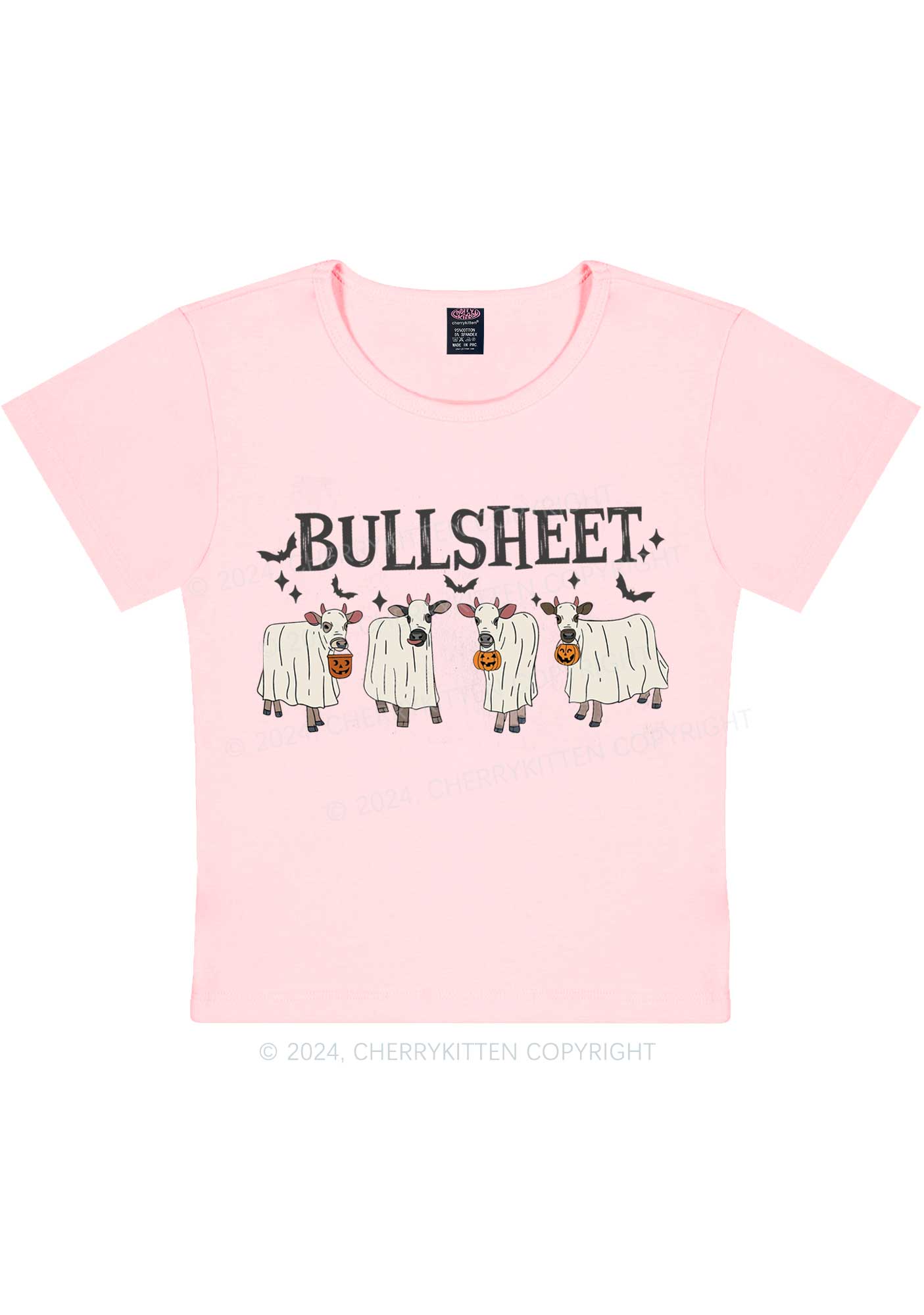 Halloween Bull Sheet Y2K Baby Tee Cherrykitten