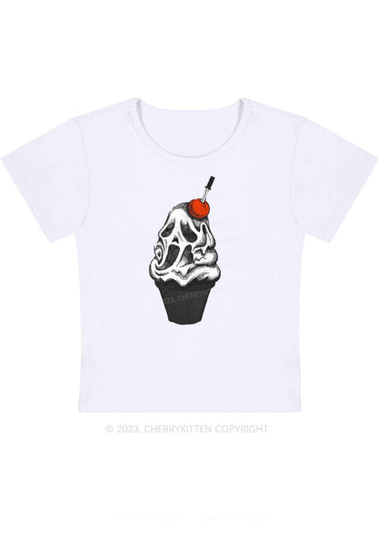 Halloween Skull Ice Cream Baby Tee Cherrykitten