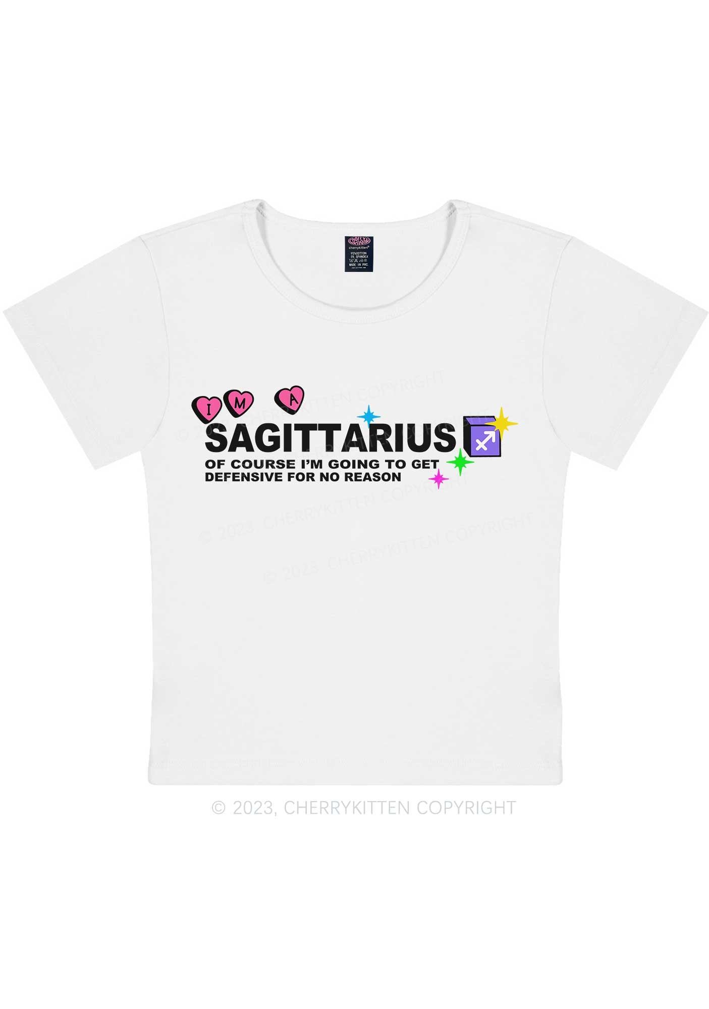 Curvy I'm A Sagittarius Y2K Baby Tee Cherrykitten