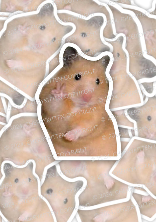 Peace Hamster 1Pc Y2K Sticker Cherrykitten