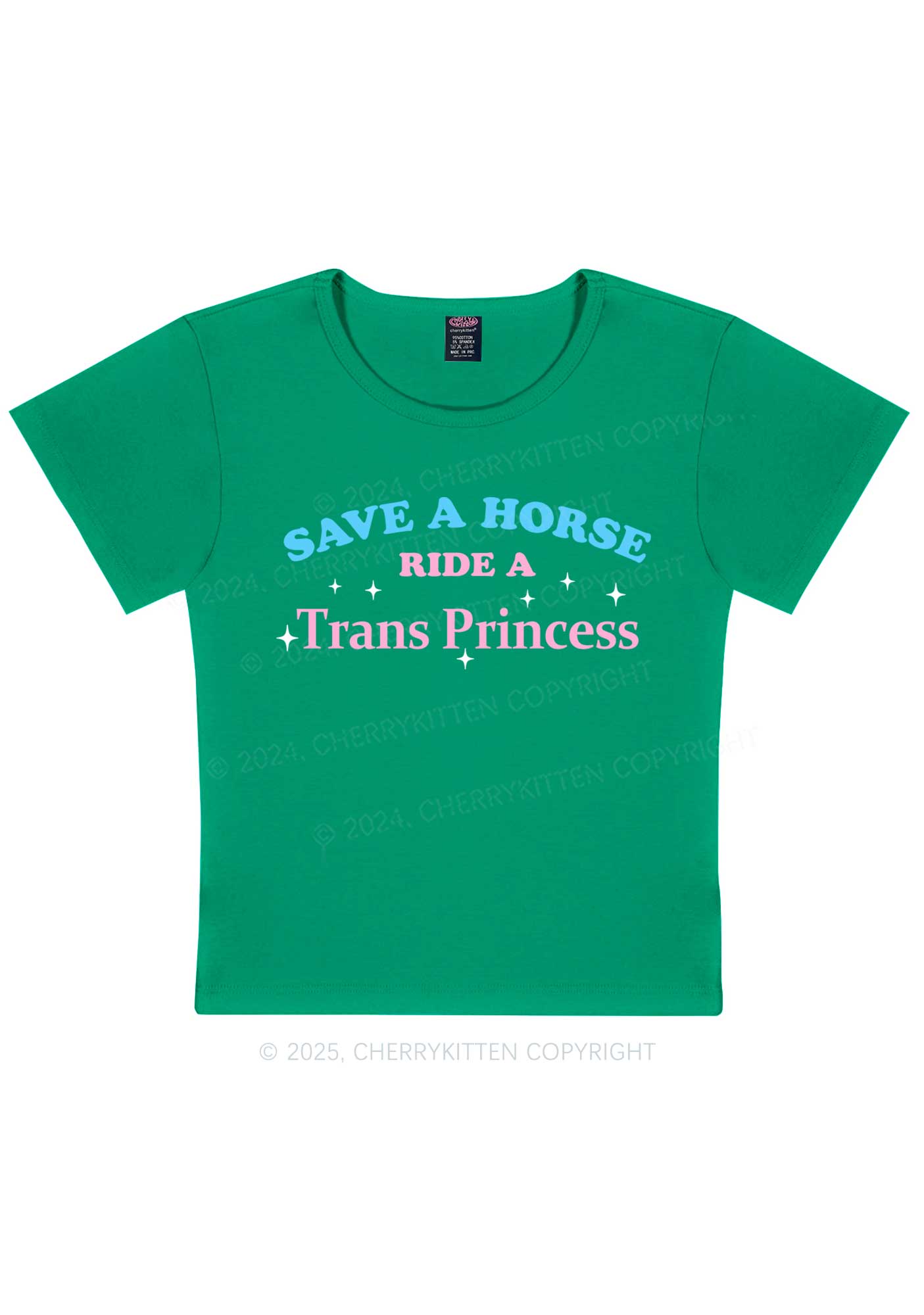 Ride A Trans Princess Y2K Baby Tee Cherrykitten