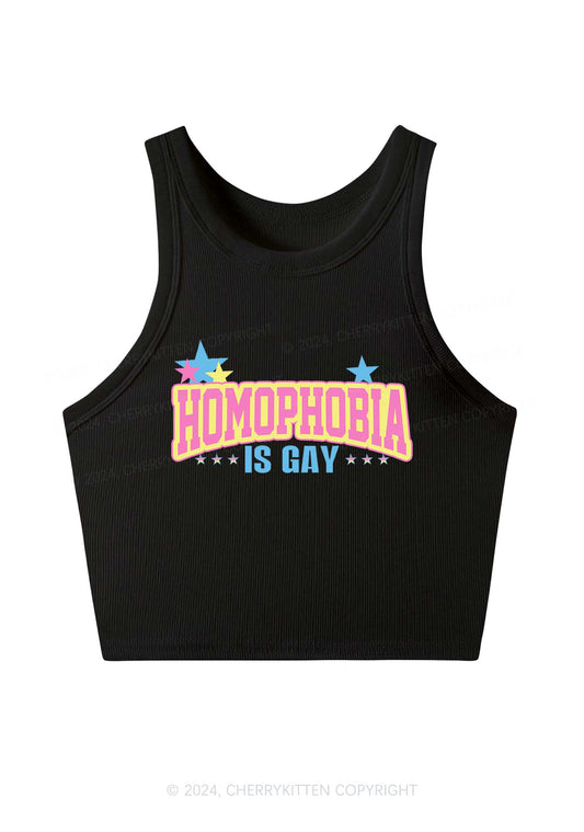 Homophobia Is Gay Y2K Crop Tank Top Cherrykitten