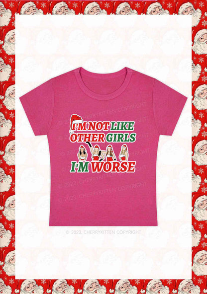 I'm Worse Christmas Baby Tee Cherrykitten