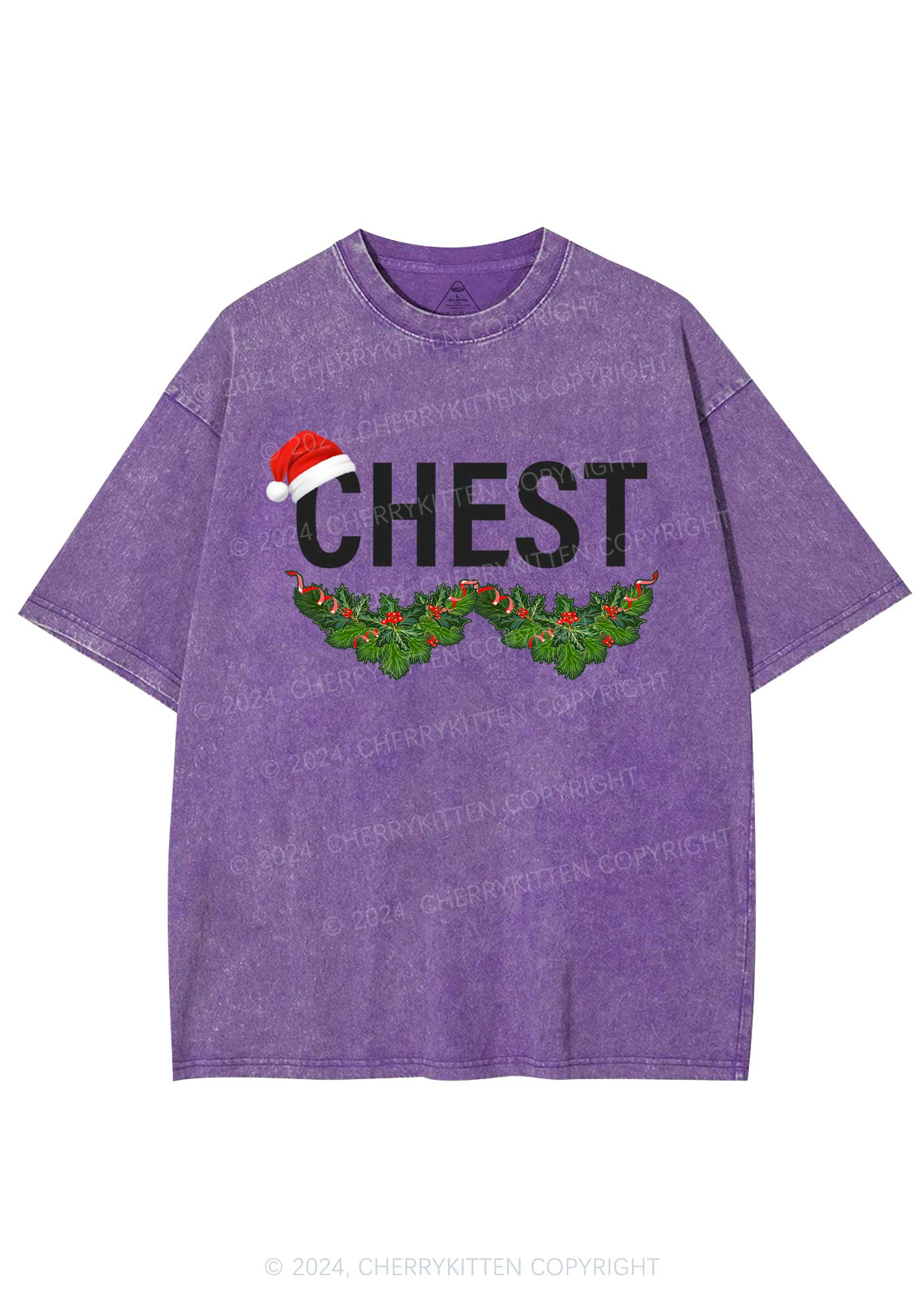 Christmas Chest Y2K Washed Tee Cherrykitten