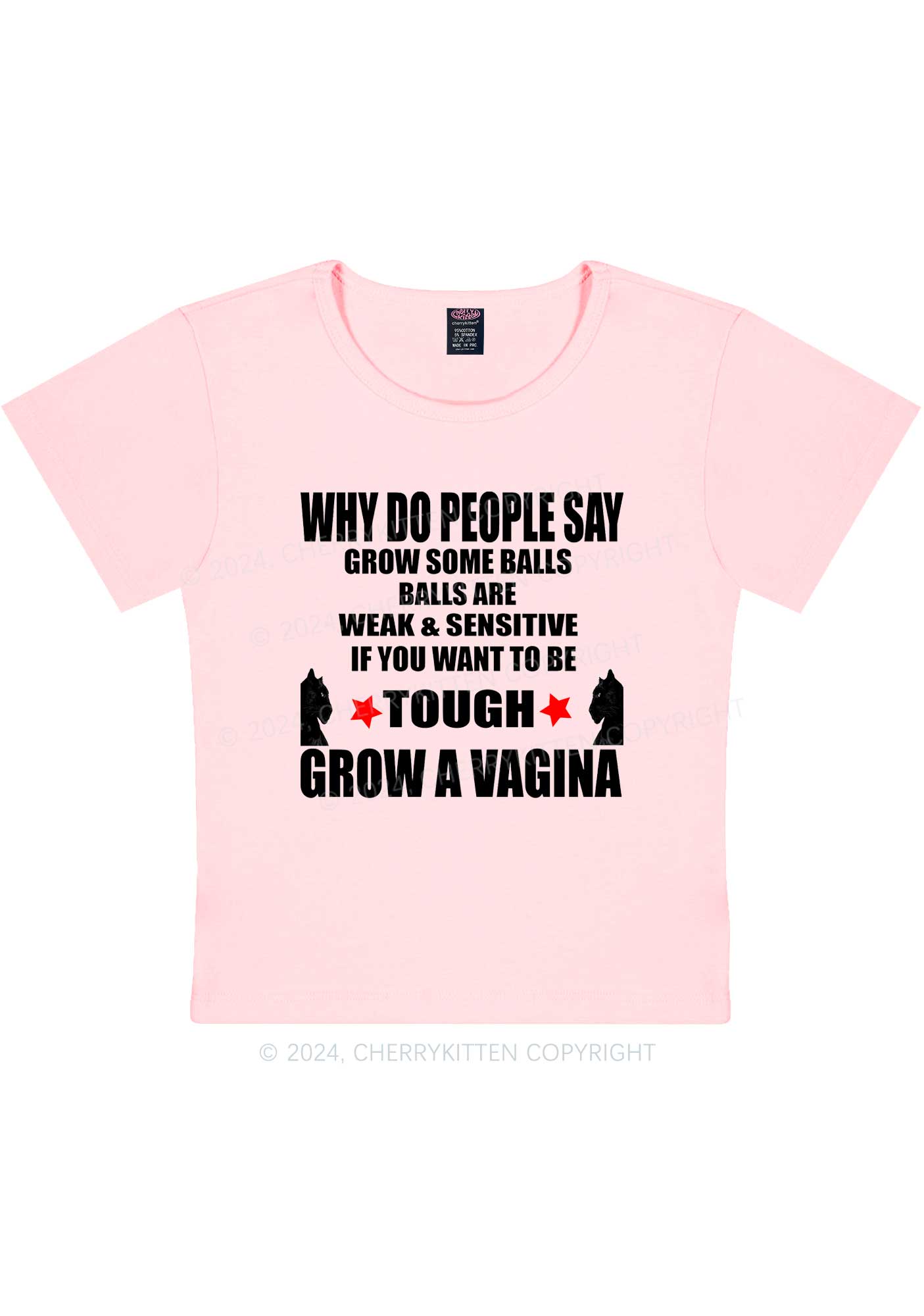 Grow Tough Y2K Baby Tee Cherrykitten