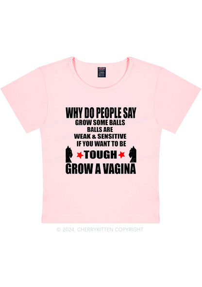 Grow Tough Y2K Baby Tee Cherrykitten