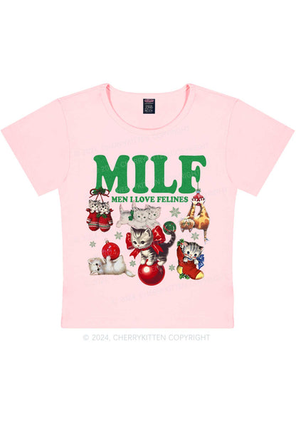 Christmas Cat Mxxf Y2K Baby Tee Cherrykitten