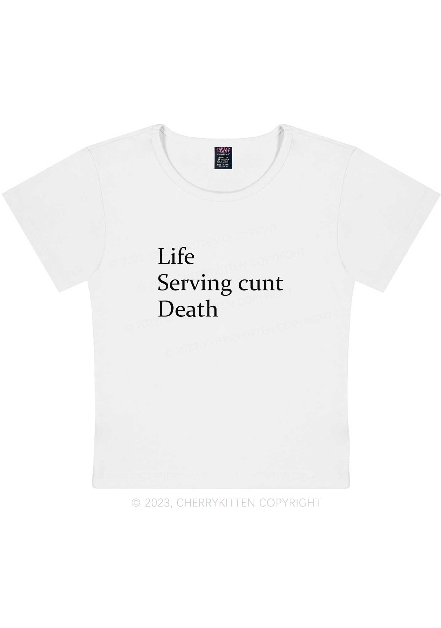 Curvy Life Serving Death Y2K Baby Tee Cherrykitten