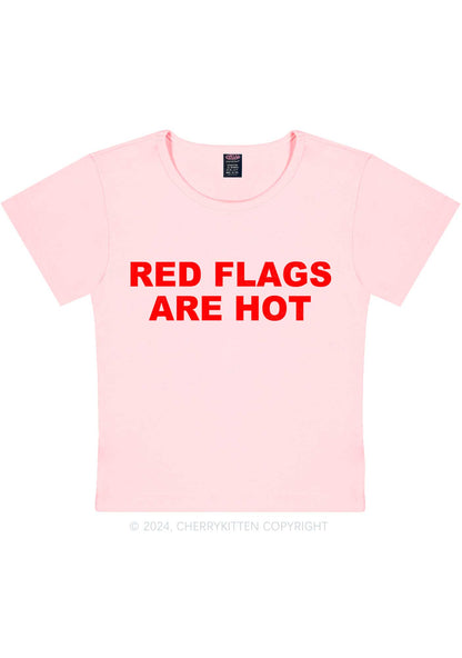 Red Flags Are Hot Y2K Baby Tee Cherrykitten