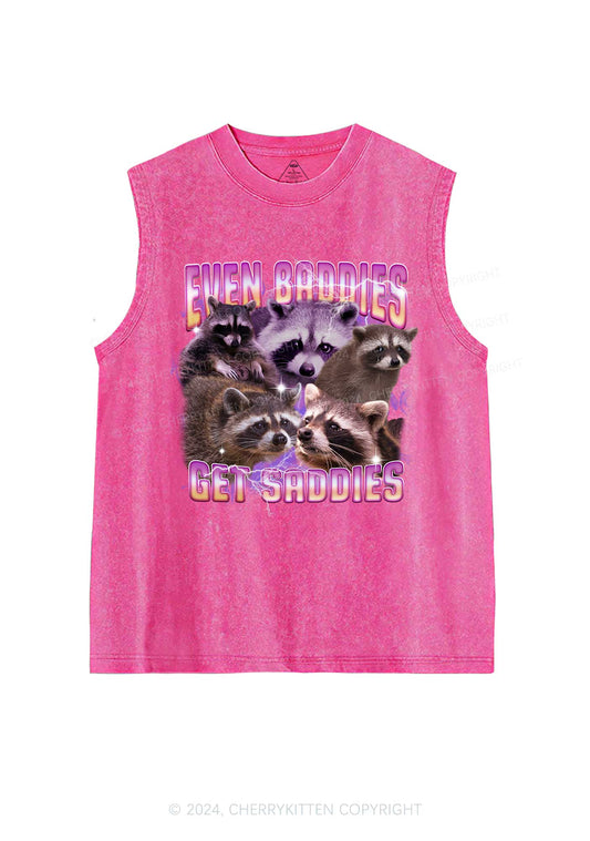 Funny Raccoon Y2K Washed Tank Cherrykitten