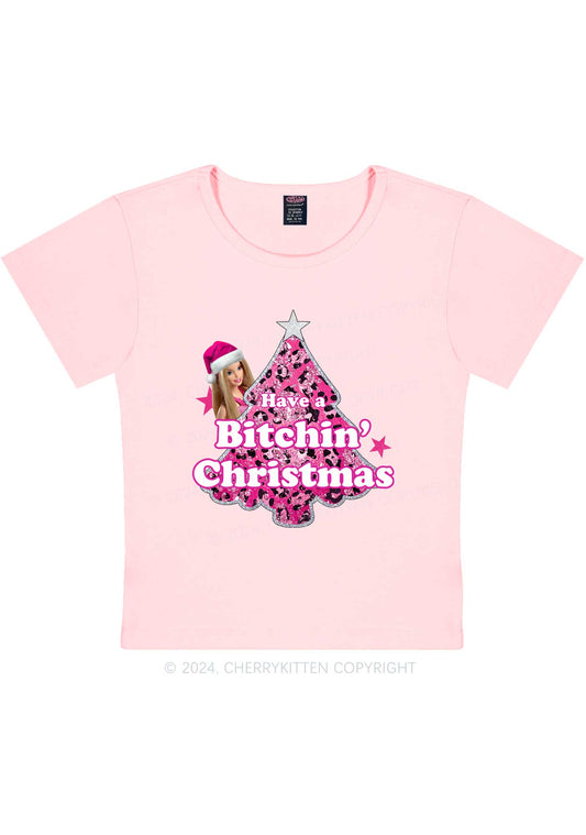 Christmas Bxxchin Y2K Baby Tee Cherrykitten