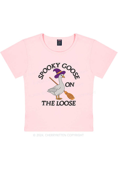 Halloween Spooky Goose Y2K Baby Tee Cherrykitten